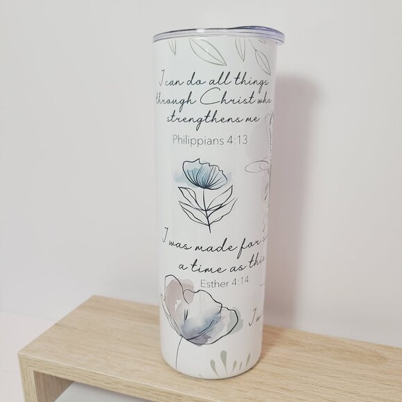20 oz Floral Faith Tumbler – Sublimated by Scott Heil of The Crowing Hen - Picture 4 of 7